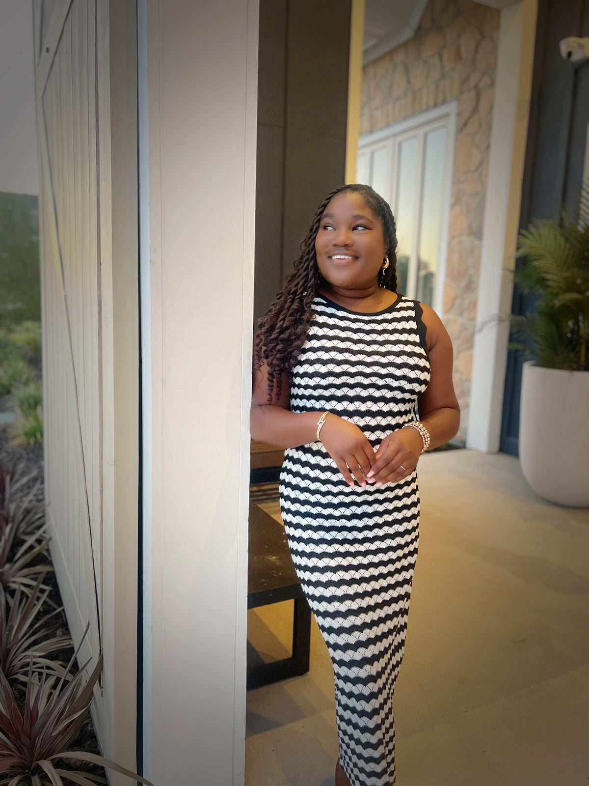 Stripes On Stripes Knitted Dress